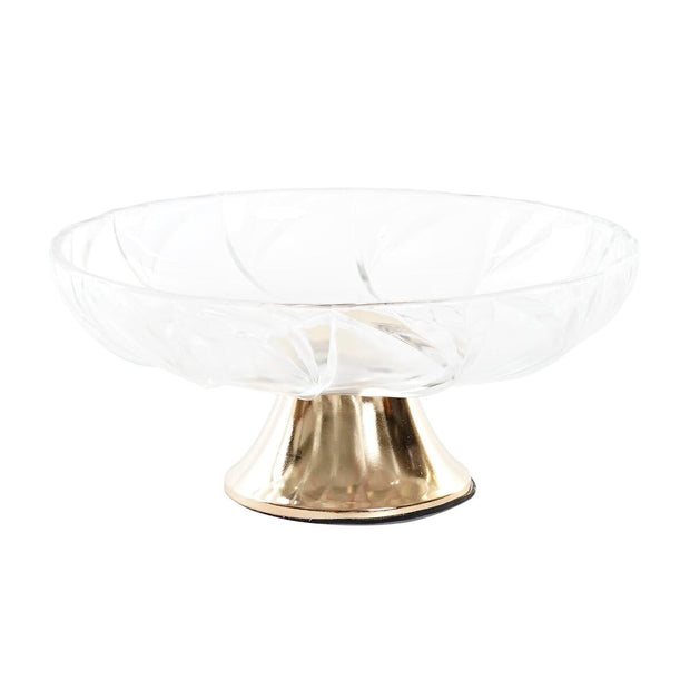 Schale DKD Home Decor Kristall Golden Metall Durchsichtig (25 x 25 x 11 cm)