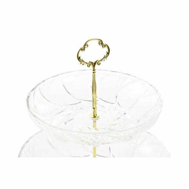 Obstschale DKD Home Decor Golden Durchsichtig Kristall Metall (25 x 25 x 29 cm)