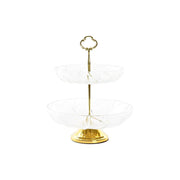 Obstschale DKD Home Decor Golden Durchsichtig Kristall Metall (25 x 25 x 29 cm)