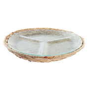 Tablett für Snacks DKD Home Decor Kristall natürlich Durchsichtig Faser (33 x 33 x 4 cm)