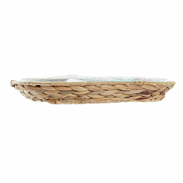 Tablett für Snacks DKD Home Decor Kristall natürlich Durchsichtig Faser (38 x 25 x 4 cm)
