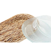 Tablett für Snacks DKD Home Decor Kristall natürlich Durchsichtig Faser (38 x 25 x 4 cm)