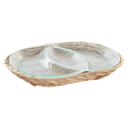 Tablett für Snacks DKD Home Decor Kristall natürlich Durchsichtig Faser (38 x 25 x 4 cm)