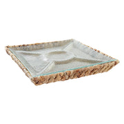 Tablett für Snacks DKD Home Decor Kristall natürlich Durchsichtig Faser (33 x 33 x 5 cm)