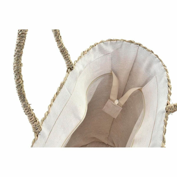 Beach Bag DKD Home Decor Beige Pink Polyester (56 x 27 x 30 cm) (2 Units)