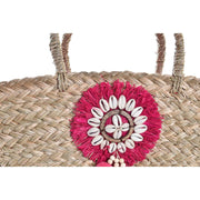 Beach Bag DKD Home Decor Beige Pink Polyester (56 x 27 x 30 cm) (2 Units)