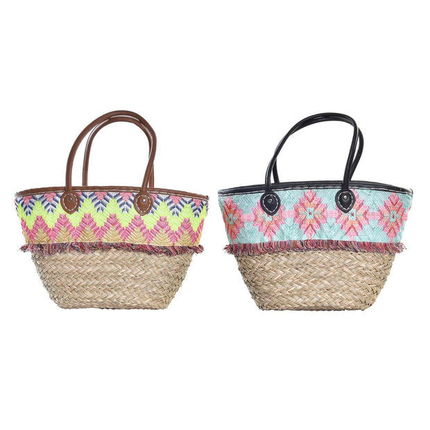 Beach Bag DKD Home Decor Polyester Multicolour PU (56 x 27 x 30 cm) (2 Units)