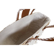 Beach Bag DKD Home Decor Natural Polyester White wicker PU (59 x 16 x 30 cm) (2 Units)