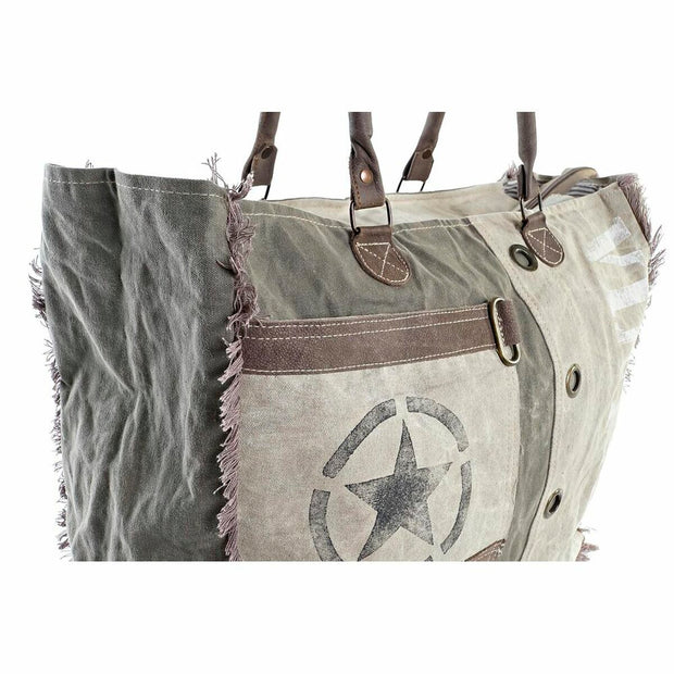 Bag DKD Home Decor Grey Polyester Leather 80 % cotton (51 x 20 x 41 cm)