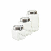 Set mit 3 Kanistern DKD Home Decor Kristall Edelstahl (500 ml) (750 ml) (1L) (3 Stücke)