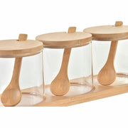 Zuckerdose DKD Home Decor Grundlegend natürlich Durchsichtig Bambus (29 x 10 x 10 cm) (8,5 cm)