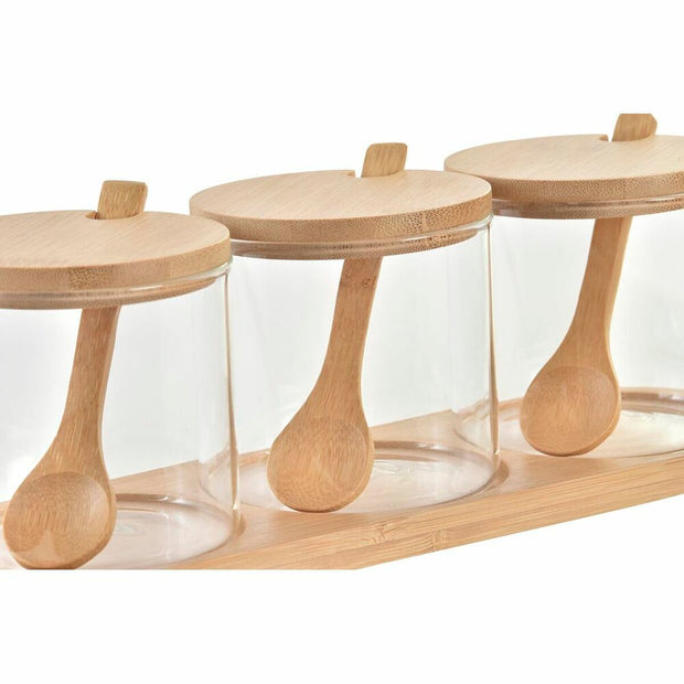 Zuckerdose DKD Home Decor Grundlegend natürlich Durchsichtig Bambus (29 x 10 x 10 cm) (8,5 cm)