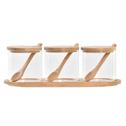 Zuckerdose DKD Home Decor Grundlegend natürlich Durchsichtig Bambus (29 x 10 x 10 cm) (8,5 cm)