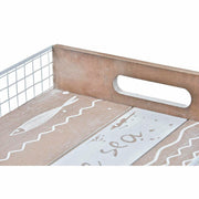 Tablett für Snacks DKD Home Decor Holz Braun Mediterraner Fische (39 x 23 x 5 cm)