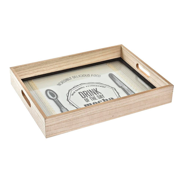 Schale DKD Home Decor natürlich Kristall Holz (40 x 30 x 6 cm)