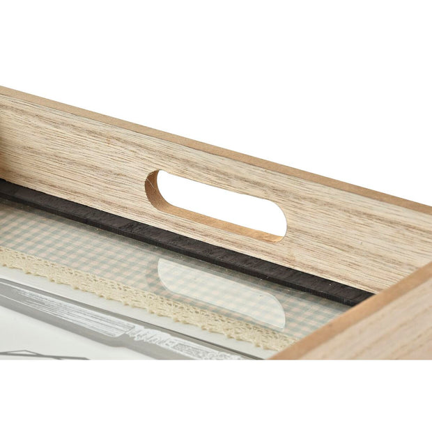 Schale DKD Home Decor natürlich Kristall Holz (40 x 30 x 6 cm)