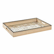 Tablett für Snacks DKD Home Decor Holz Geometrisch Kristall Braun (40 x 27 x 4 cm)