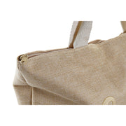 Beach Bag DKD Home Decor Natural Beige Blue Golden Polyester EVA (52 x 14 x 42 cm) (2 Units)