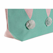 Beach Bag DKD Home Decor Natural Polyester Mint Yellow (52 x 14 x 38 cm) (2 Units)