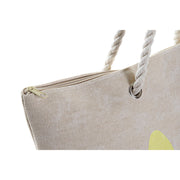 Beach Bag DKD Home Decor Natural Polyester Mint Yellow (52 x 14 x 38 cm) (2 Units)