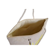 Beach Bag DKD Home Decor Natural Polyester Mint Yellow (52 x 14 x 38 cm) (2 Units)