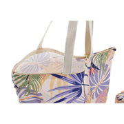 Beach Bag DKD Home Decor Natural Pink Polyester Light mauve (47 x 15 x 40 cm) (2 Units)