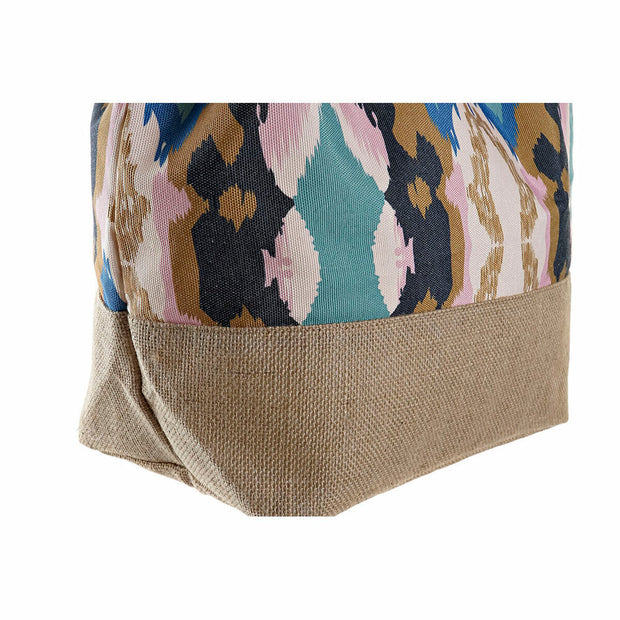 Beach Bag DKD Home Decor Natural Blue Lilac Polyester (51 x 20 x 40 cm) (2 Units)