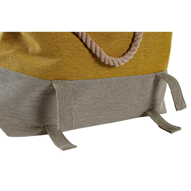 Beach Bag DKD Home Decor Natural Polyester Cotton Green Mustard (51 x 14 x 39 cm) (2 Units)
