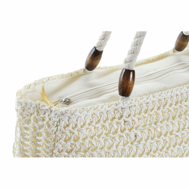 Bag DKD Home Decor Beige Brown Polyester Fibre (41 x 10 x 38 cm) (2 Units)
