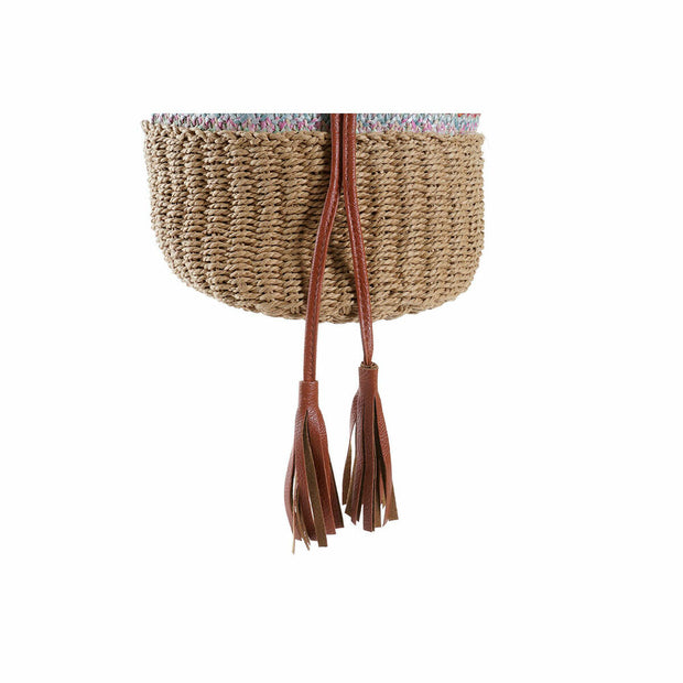 Shoulder Bag DKD Home Decor Brown Polyester Multicolour PP Fibre (23 x 23 x 25 cm) (2 Units)