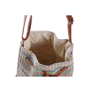 Shoulder Bag DKD Home Decor Brown Polyester Multicolour PP Fibre (23 x 23 x 25 cm) (2 Units)
