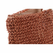 Bag DKD Home Decor Beige Polyester Terracotta Fibre (55 x 10 x 58 cm) (2 Units)