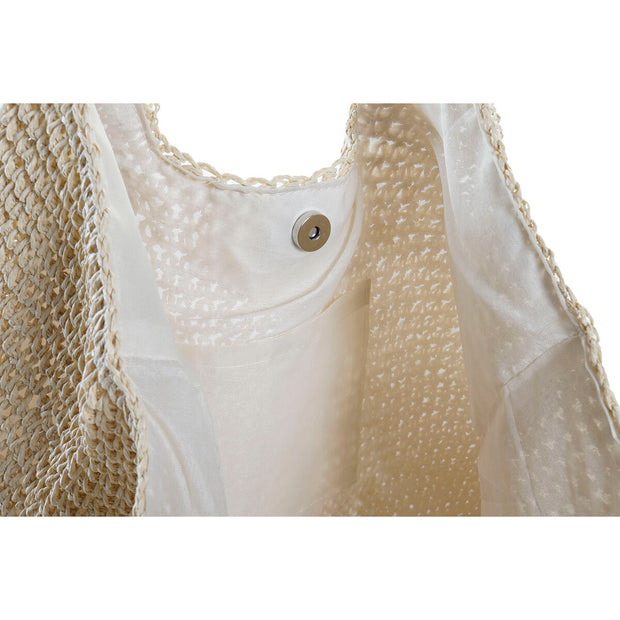 Bag DKD Home Decor Beige Polyester Terracotta Fibre (55 x 10 x 58 cm) (2 Units)