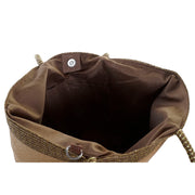 Beach Bag DKD Home Decor Beige Brown Polyester Mint Fibre (43 x 10 x 28 cm) (2 Units)