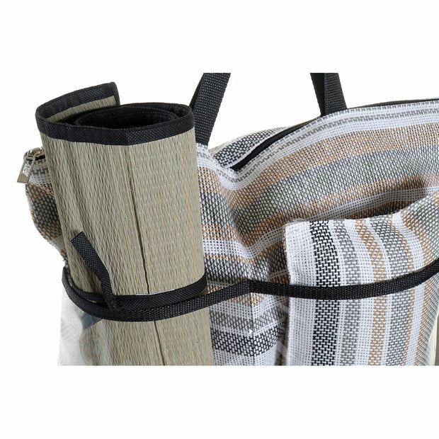 Beach Bag DKD Home Decor Canvas Grey Blue Brown Polyester Green PVC (44 x 23 x 62 cm) (2 Units)