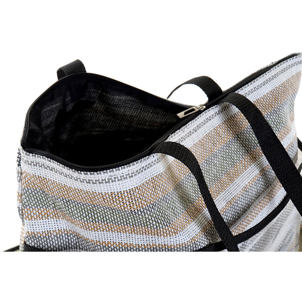 Beach Bag DKD Home Decor Canvas Grey Blue Brown Polyester Green PVC (44 x 23 x 62 cm) (2 Units)
