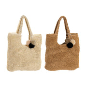 Bag DKD Home Decor Natural Beige Polyester Fibre (46 x 3 x 65 cm) (2 Units)