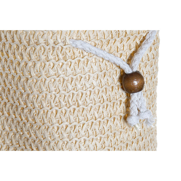 Shoulder Bag DKD Home Decor Natural Beige Polyester Fibre (44 x 28 x 38 cm) (2 Units)