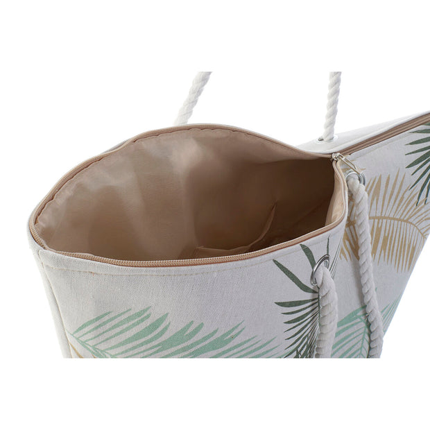 Beach Bag DKD Home Decor Beige Brown Polyester Green (60 x 16 x 42 cm)