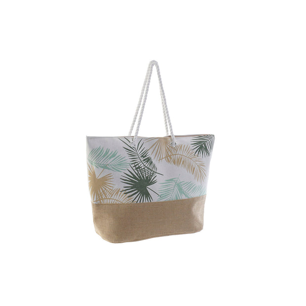 Beach Bag DKD Home Decor Beige Brown Polyester Green (60 x 16 x 42 cm)