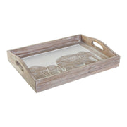Tablett für Snacks DKD Home Decor Schnitzerei Elefant Braun Indianer (40,5 x 30,5 x 7 cm)