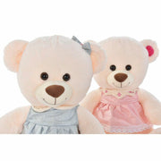 Teddy Bear DKD Home Decor Beige Pink Polyester Green Children's Bear (2 Units)