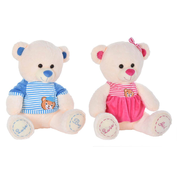 Teddy Bear DKD Home Decor Beige Blue Pink Polyester Children's Bear (2 Units)