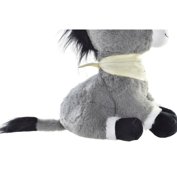 Fluffy toy DKD Home Decor Donkey Grey Brown Polyester Children's (2 Units)