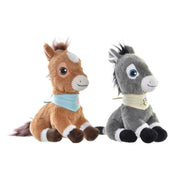 Fluffy toy DKD Home Decor Donkey Grey Brown Polyester Children's (2 Units)