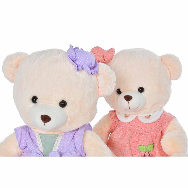 Teddy Bear DKD Home Decor Dress Beige Pink Lilac Polyester Children's Bear (2 Units)