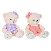 Teddy Bear DKD Home Decor Dress Beige Pink Lilac Polyester Children's Bear (2 Units)