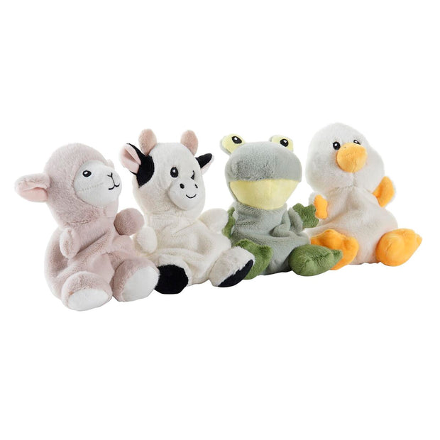 Fluffy toy DKD Home Decor animals Farm Polyester White Green Children's (4 Units)