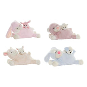 Fluffy toy DKD Home Decor animals Family Beige Blue Pink Polyester Children's (4 Units)