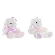 Fluffy toy DKD Home Decor Pink Lilac Polyester Rabbit Children's (2 Units)